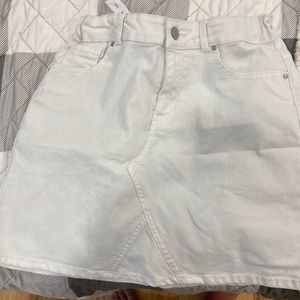 White youth jean skirt
